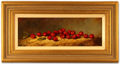 Paul Wilson, Original oil painting on panel, Cherries Medium image. Click to enlarge