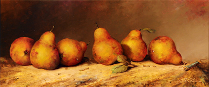 Paul Wilson, Original oil painting on panel, Pears No frame image. Click to enlarge