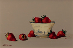 Paul Wilson, Original oil painting on panel, Strawberries