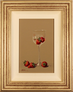 Paul Wilson, Original oil painting on panel, Strawberries Medium image. Click to enlarge
