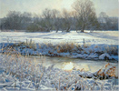 Peter Barker, Original oil painting on panel, Dazzling Winter Water