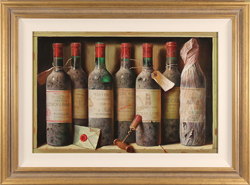 Raymond Campbell, Original oil painting on panel, Treasures of the Cellar Medium image. Click to enlarge