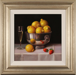Raymond Campbell, Original oil painting on panel, Bowl of Lemons Medium image. Click to enlarge