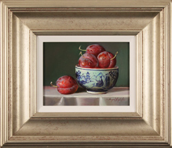 Raymond Campbell, Original oil painting on panel, Bowl of Plums Medium image. Click to enlarge