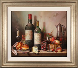 Raymond Campbell, Original oil painting on panel, An Elegant Banquet  Medium image. Click to enlarge