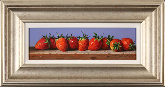 Raymond Campbell, Original oil painting on panel, Strawberries