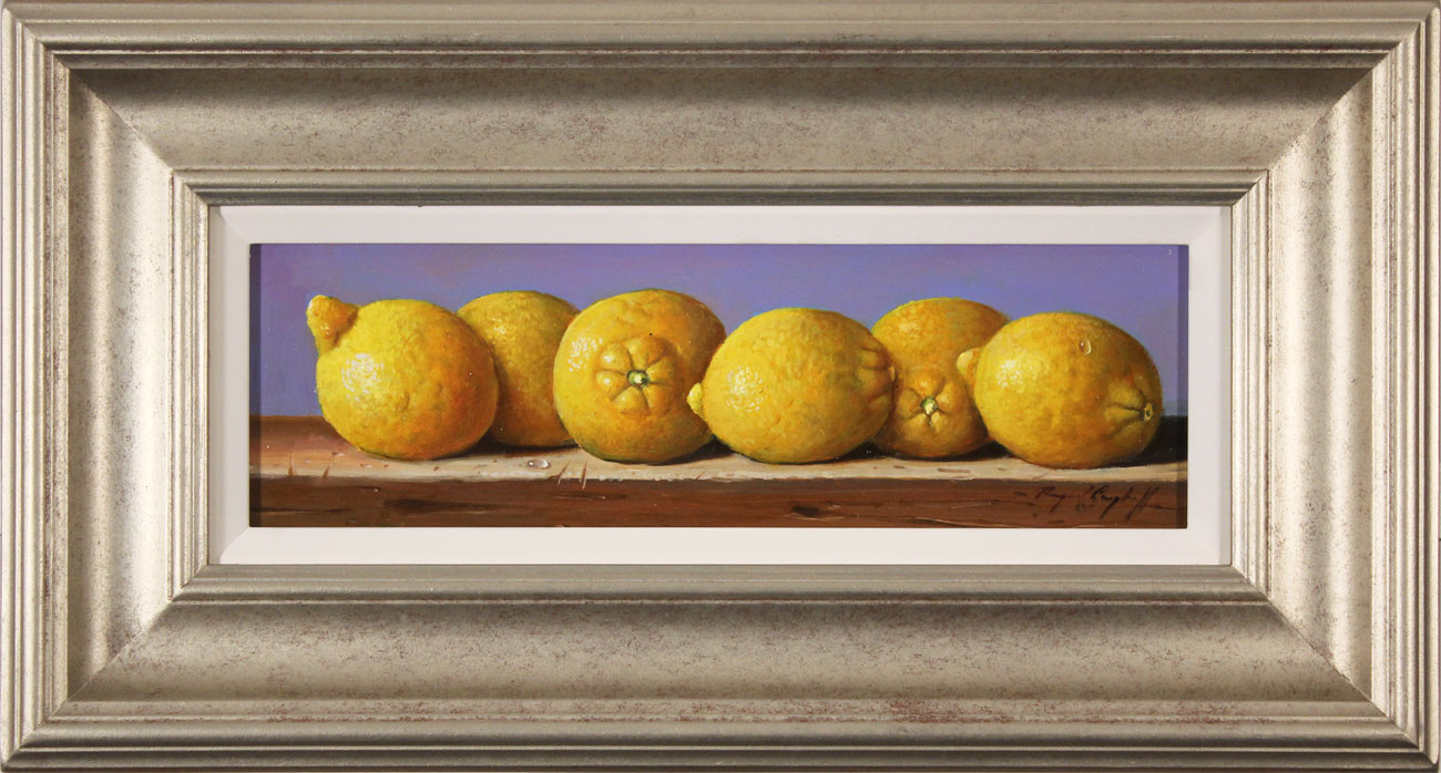 Raymond Campbell, Original oil painting on panel, Lemons