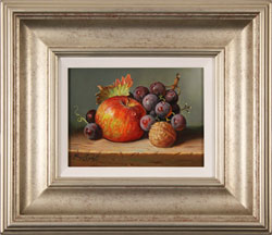 Raymond Campbell, Original oil painting on panel, Apple, Walnut and Grapes Medium image. Click to enlarge