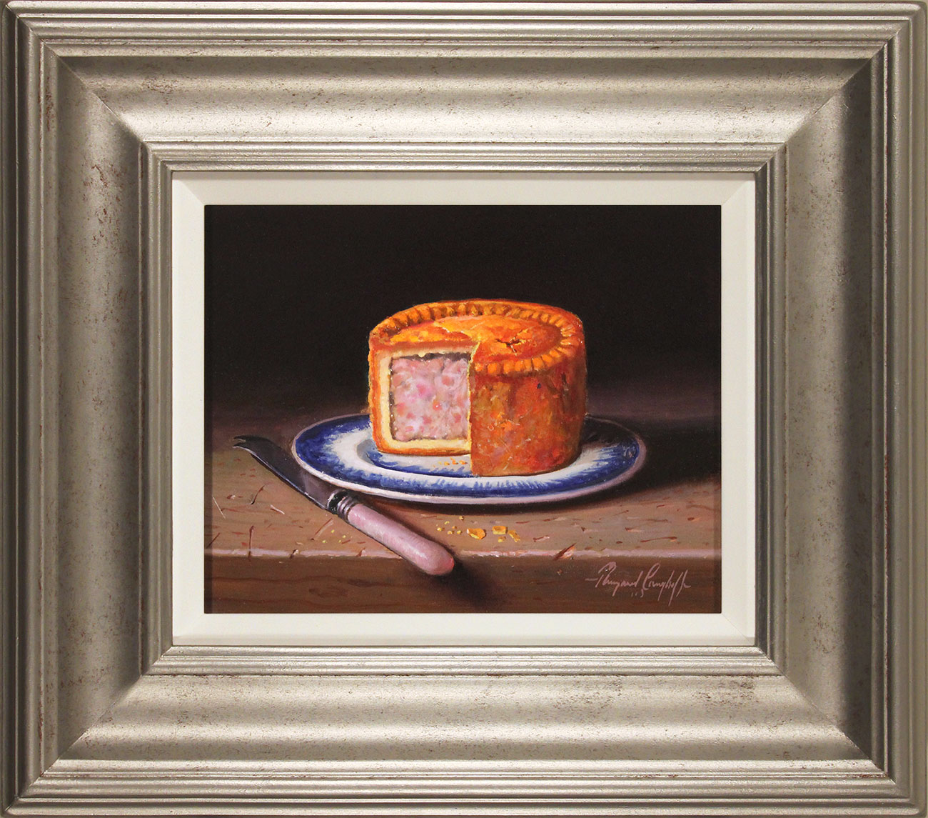 Raymond Campbell, Original oil painting on panel, Pork Pie Click to enlarge