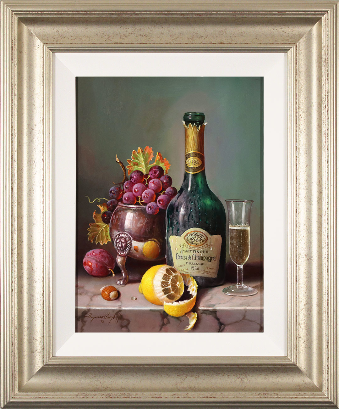 Raymond Campbell, Original oil painting on panel, Chilled Taittinger, 1988 Vintage Champagne Click to enlarge