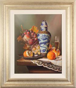 Raymond Campbell, Original oil painting on panel, Dragon Vase with Fruit Medium image. Click to enlarge