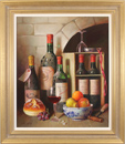 Raymond Campbell, Original oil painting on panel, Jewels of the Cellar Medium image. Click to enlarge