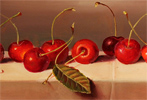 Raymond Campbell, Original oil painting on panel, Cherries, Still Life Medium image. Click to enlarge
