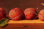 Raymond Campbell, Original oil painting on panel, Plums, Still Life Medium image. Click to enlarge
