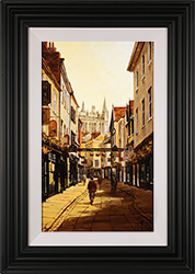 Richard Telford, Original oil painting on panel, Stonegate, York Medium image. Click to enlarge