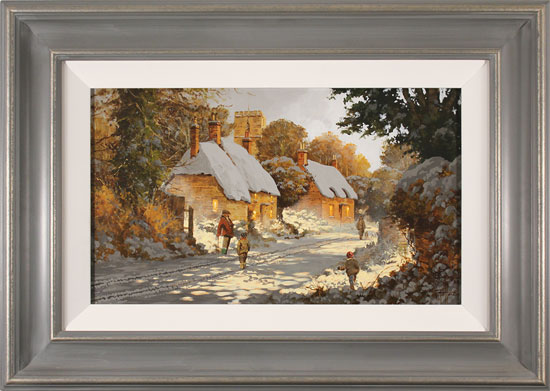 Richard Telford, Original oil painting on panel, Boxing Day Stroll