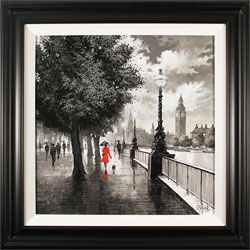 Richard Telford, Original oil painting on panel, The Queen's Walk, London Medium image. Click to enlarge