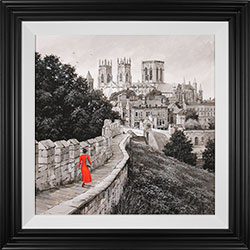 Richard Telford, Original oil painting on panel, Stroll on the City Walls, York Medium image. Click to enlarge