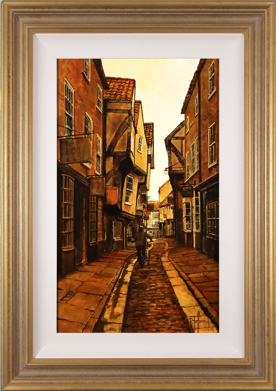 Richard Telford, Original oil painting on panel, The Shambles, York Click to enlarge
