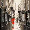 Richard Telford, Original oil painting on panel, Red Coat on the Shambles Medium image. Click to enlarge