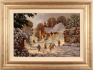 Richard Telford, Original oil painting on panel, Village in Snow Medium image. Click to enlarge