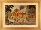 Richard Telford, Original oil painting on panel, Children Playing in the Snow Medium image. Click to enlarge