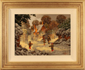 Richard Telford, Original oil painting on panel, Children in Snow Medium image. Click to enlarge