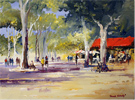 Roberto Luigi Valente, Original acrylic painting on board, Cafe, Saint Tropez Medium image. Click to enlarge