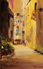 Roberto Luigi Valente, Original acrylic painting on board, Naples, Old Town