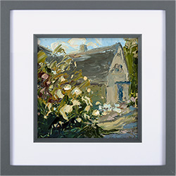 Rupert Aker, Original oil painting on paper, Cottage Garden