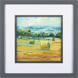 Rupert Aker, Original oil painting on paper, Summer Bales