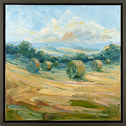 Rupert Aker, Original oil painting on canvas, Harvest Bales