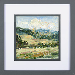 Rupert Aker, Original oil painting on paper, Sheep Near Stow