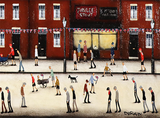 Sean Durkin, Original oil painting on panel, Street Party Dreamin' Signature image. Click to enlarge