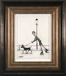 Sean Durkin, Original oil painting on panel, Taking the Dog's Lead Medium image. Click to enlarge