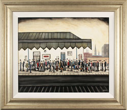 Sean Durkin, Original oil painting on panel, On the Platform Medium image. Click to enlarge
