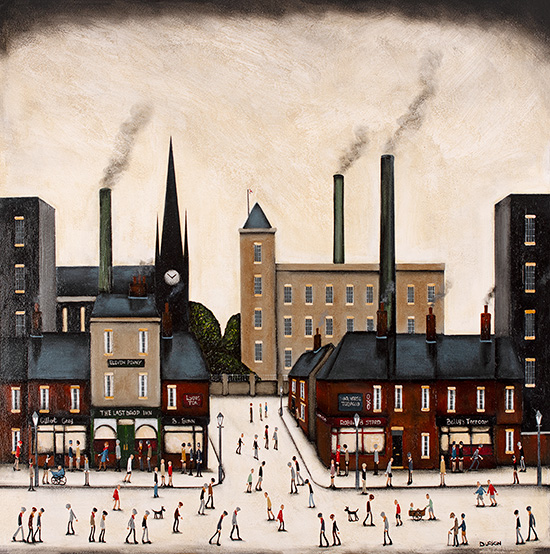 Sean Durkin, Original oil painting on panel, In the Shadow of the Mill