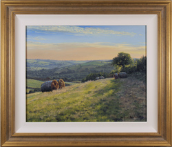 Stephen Hawkins, Original oil painting on canvas, Hay Bales, Yorkshire Wolds Medium image. Click to enlarge