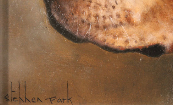Stephen Park, Original oil painting on panel, Bernard  Signature image. Click to enlarge