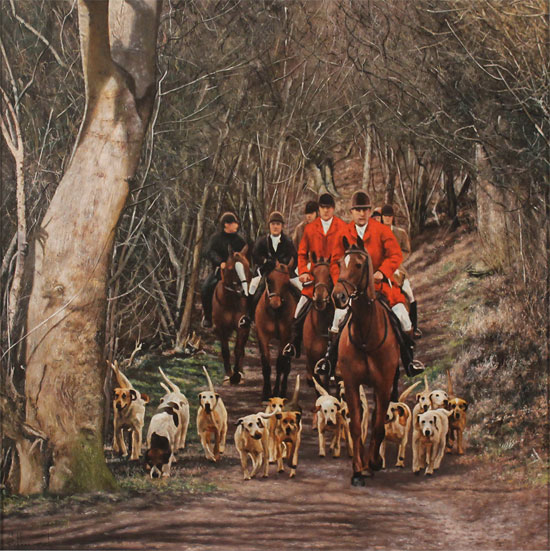 Stephen Park, Original oil painting on panel, The Hunt No frame image. Click to enlarge