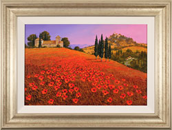 Steve Thoms, Original oil painting on panel, Fields of Tuscany Medium image. Click to enlarge