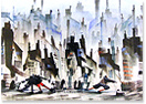 Sue Howells, Watercolour, Have You Heard The Latest? Medium image. Click to enlarge