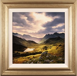 Suzie Emery, Original acrylic painting on board, Langdale Pikes, Lake District Medium image. Click to enlarge