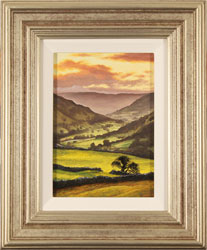 Suzie Emery, Original acrylic painting on board, Swaledale Sunset Medium image. Click to enlarge