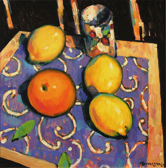 Terence Clarke, Original acrylic painting on canvas, Spanish Lemons No frame image. Click to enlarge