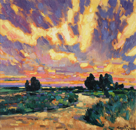 Terence Clarke, Original oil painting on canvas, Delfland Sunset