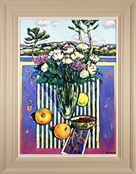 Terence Clarke, Original oil painting on canvas, Flowers in the Window Medium image. Click to enlarge