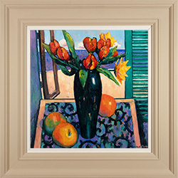 Terence Clarke, Original acrylic painting on canvas, Tulips at La Marina Medium image. Click to enlarge