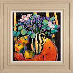 Terence Clarke, Original acrylic painting on canvas, Triteleia and Eucalyptus  Medium image. Click to enlarge