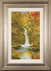 Terry Evans, Original oil painting on canvas, Autumn Gold, Janet's Foss, North Yorkshire Medium image. Click to enlarge